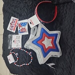 🤩 6 Pc Girl's 4th of July purse and accessories kit